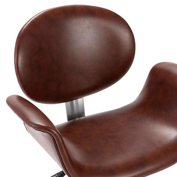 Swivel Dining Chair Brown Faux Leather Dining Chairs