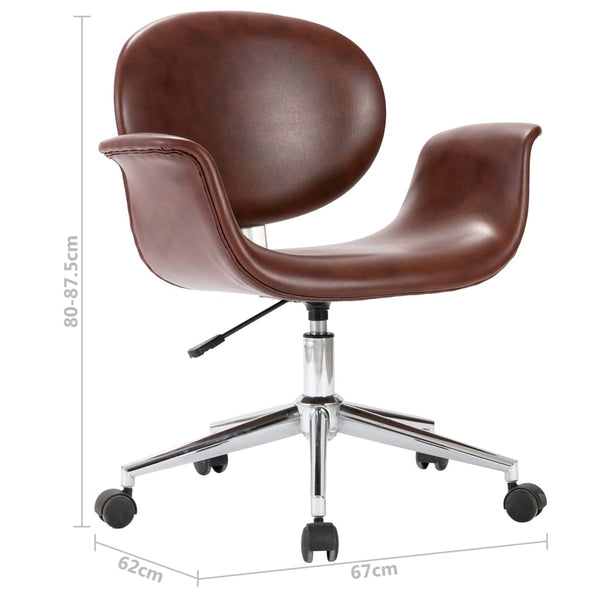 Swivel Dining Chair Brown Faux Leather Dining Chairs