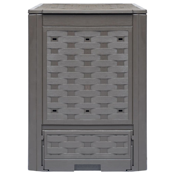 Garden Composters 3 Pcs Brown 60X60x83 Cm 900 L Plastic Rattan Garden Compost Bins