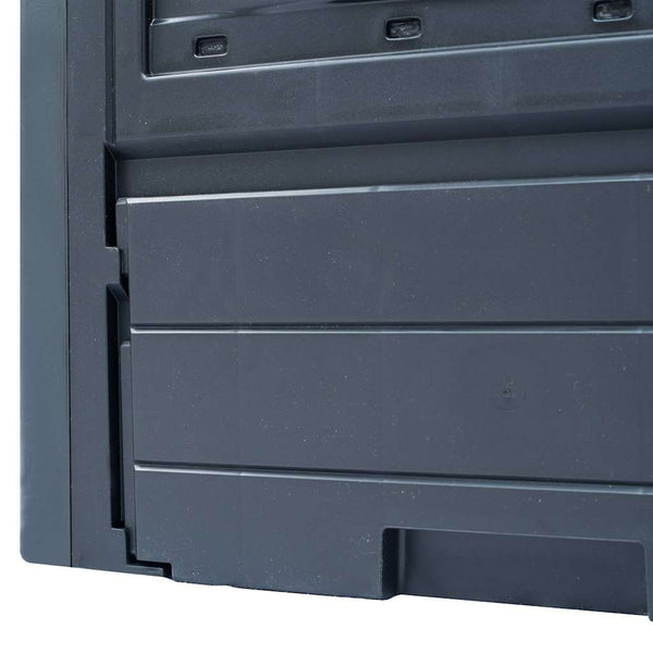 Vidaxl Garden Composters Set Of 2 Grey Plastic 60X60x73 Cm 520 L Garden Compost Bins