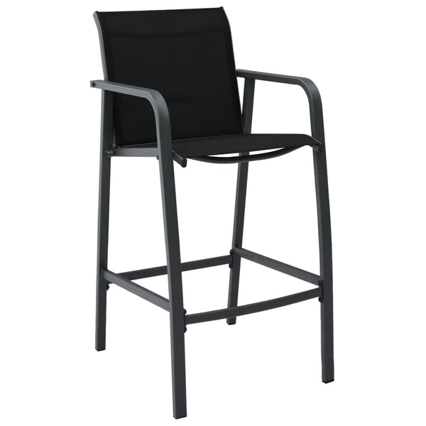 Vidaxl Garden Bar Chairs 4 Pcs Black Textilene Patio Chairs