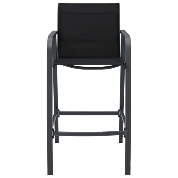 Vidaxl Garden Bar Chairs 4 Pcs Black Textilene Patio Chairs