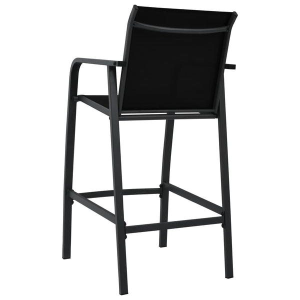 Vidaxl Garden Bar Chairs 4 Pcs Black Textilene Patio Chairs
