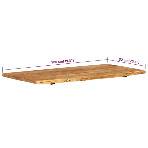 Vidaxl Bathroom Vanity Top Solid Acacia Wood 100X52x2.5 Cm Bathroom Sinks