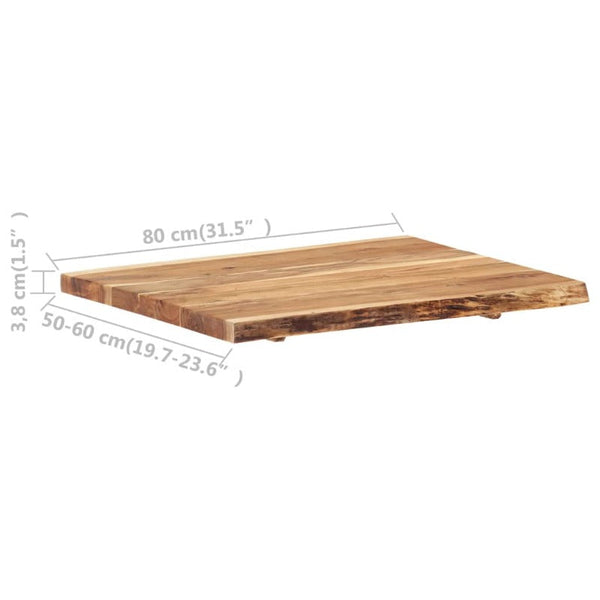 Table Top Solid Acacia Wood 80X(50 60)X3.8 Cm Tables