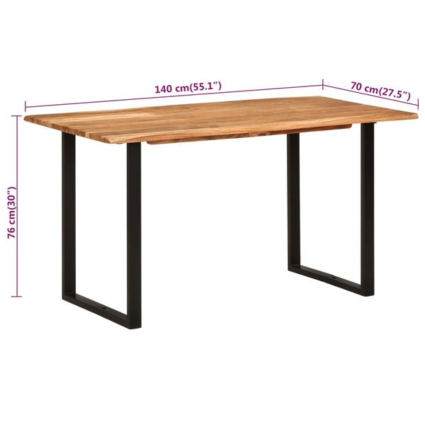 Dining Table 140X70x76 Cm Solid Acacia Wood Dining Tables