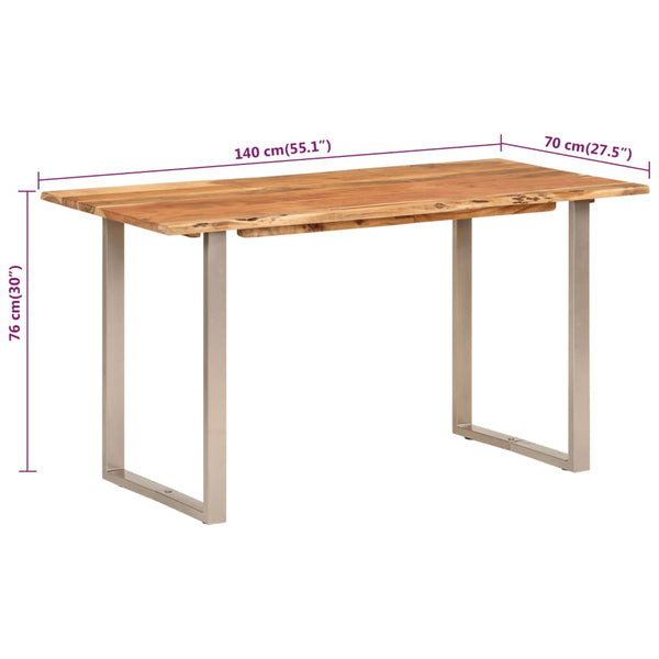 Dining Table 140X70x76 Cm Solid Acacia Wood Dining Tables