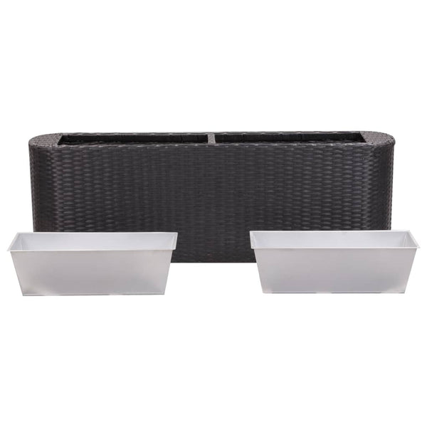 Garden Raised Bed 120X24x40 Cm Poly Rattan Black Raised Garden Beds