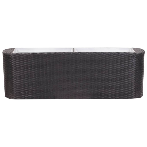 Garden Raised Bed 120X24x40 Cm Poly Rattan Black Raised Garden Beds