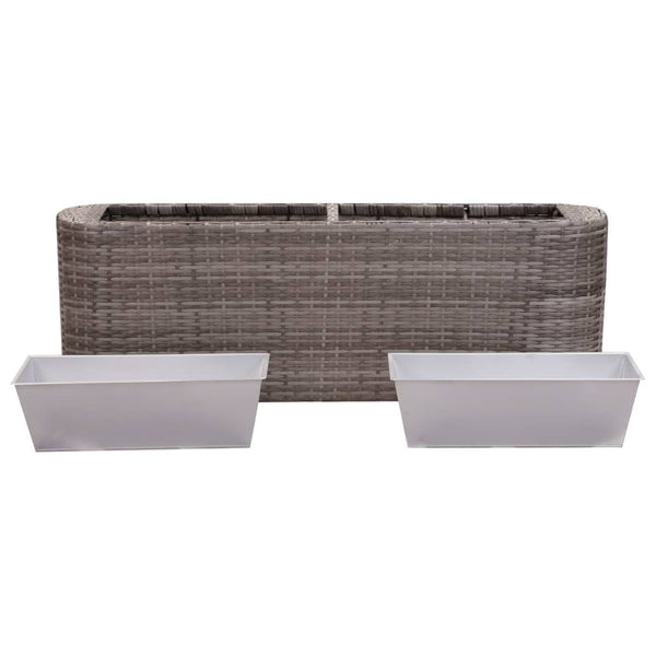 Garden Raised Bed 120X24x40 Cm Poly Rattan Grey Raised Garden Beds