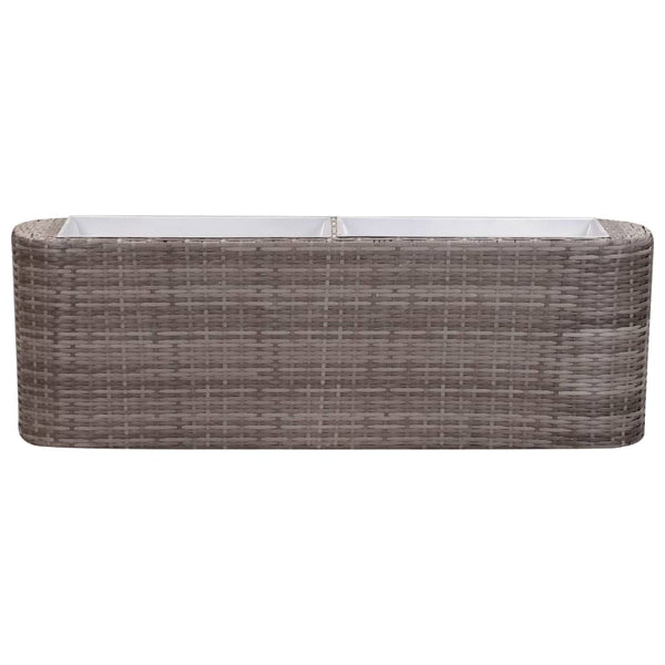 Garden Raised Bed 120X24x40 Cm Poly Rattan Grey Raised Garden Beds