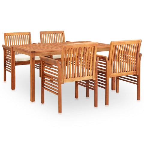 5 Piece Outdoor Dining Set With Cushions Solid Wood Acacia Outdoor Dining Sets