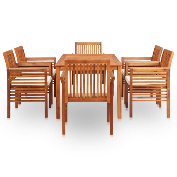 7 Piece Outdoor Dining Set With Cushions Solid Wood Acacia Outdoor Dining Sets