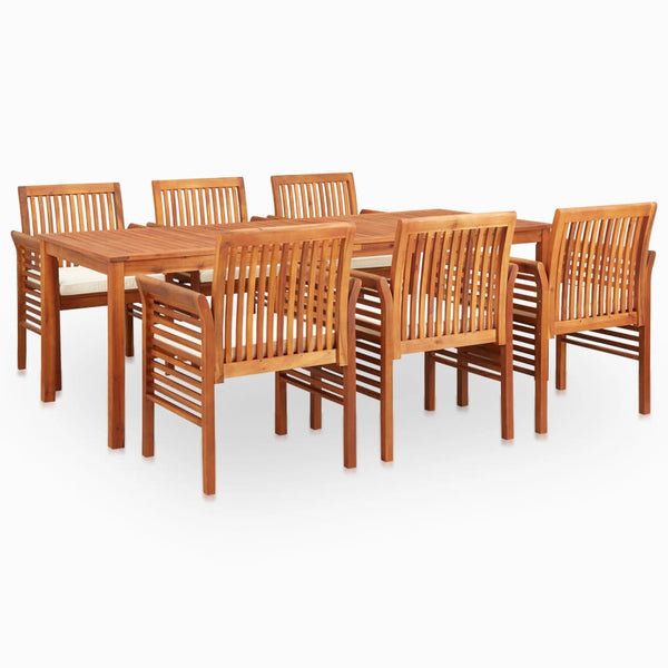 7 Piece Outdoor Dining Set With Cushions Solid Wood Acacia Outdoor Dining Sets