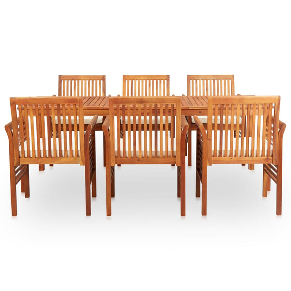 7 Piece Outdoor Dining Set With Cushions Solid Wood Acacia Outdoor Dining Sets