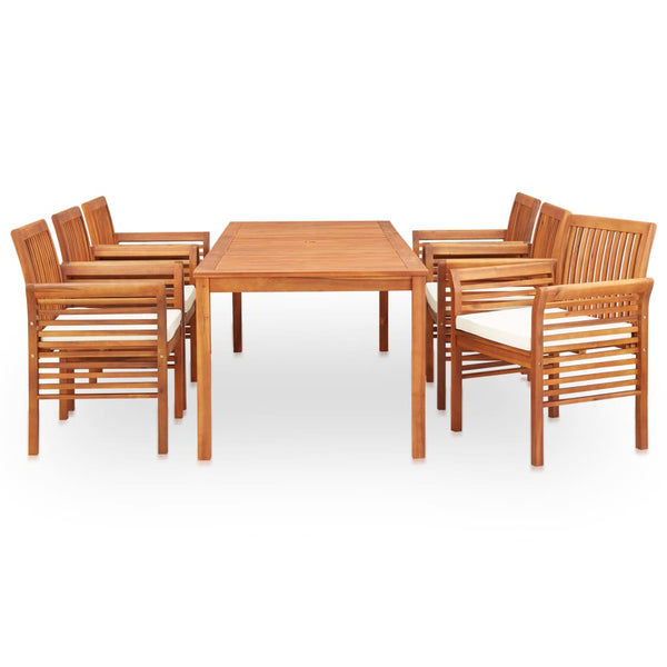 7 Piece Outdoor Dining Set With Cushions Solid Wood Acacia Outdoor Dining Sets