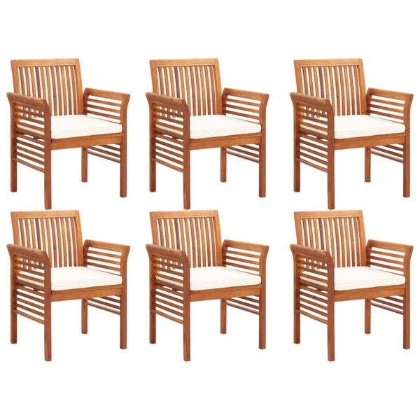 7 Piece Outdoor Dining Set With Cushions Solid Wood Acacia Outdoor Dining Sets