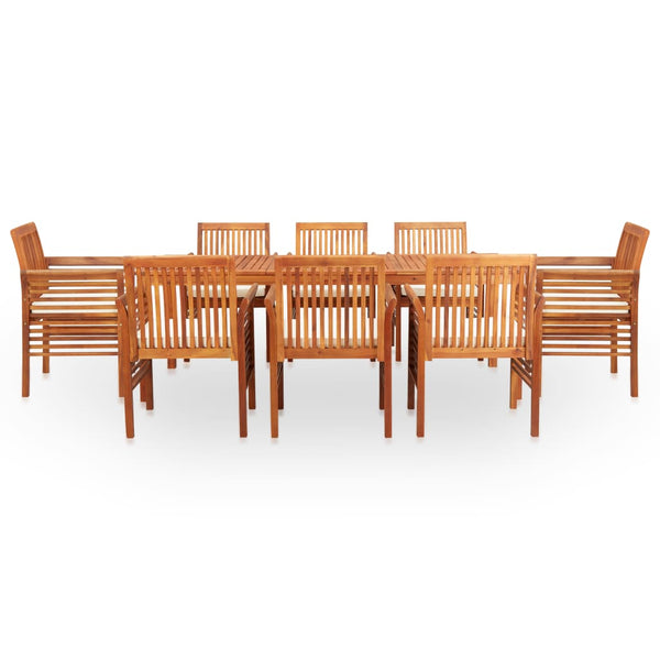 9 Piece Outdoor Dining Set With Cushions Solid Wood Acacia Outdoor Dining Sets