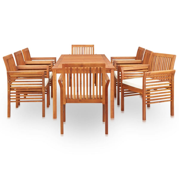 9 Piece Outdoor Dining Set With Cushions Solid Wood Acacia Outdoor Dining Sets