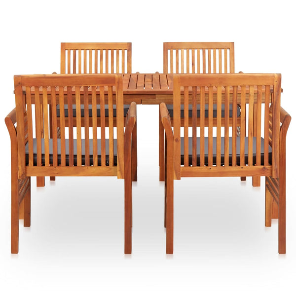 5 Piece Outdoor Dining Set With Cushions Solid Wood Acacia Outdoor Dining Sets