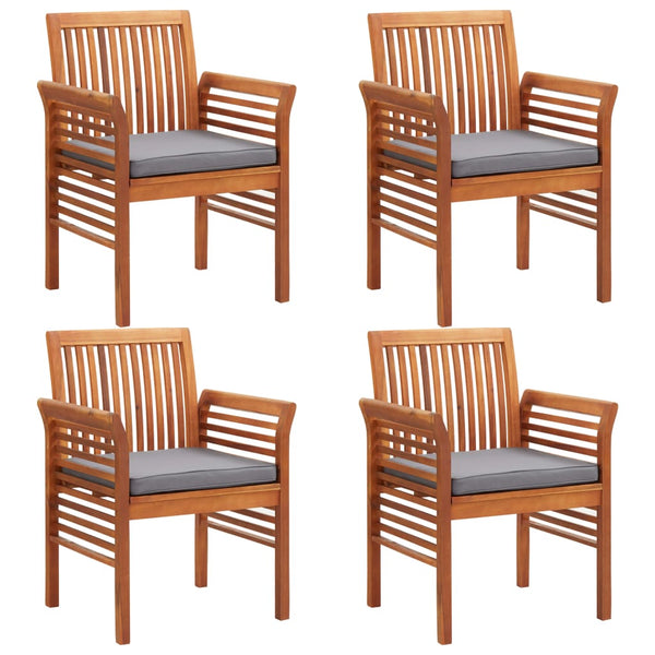 5 Piece Outdoor Dining Set With Cushions Solid Wood Acacia Outdoor Dining Sets