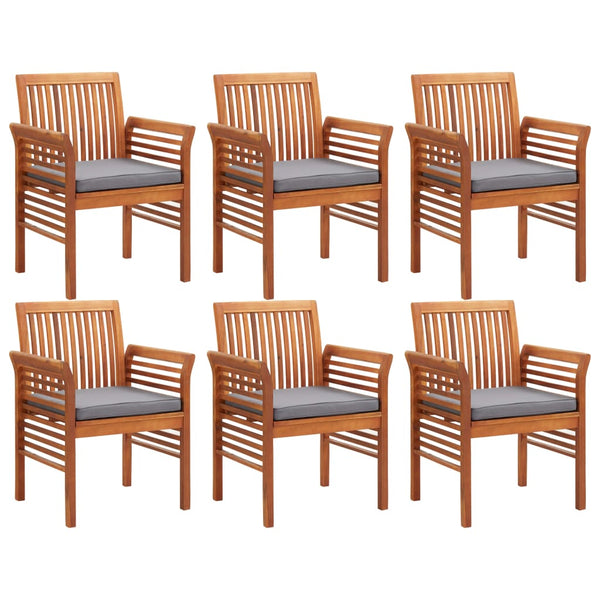 7 Piece Outdoor Dining Set With Cushions Solid Wood Acacia Outdoor Dining Sets