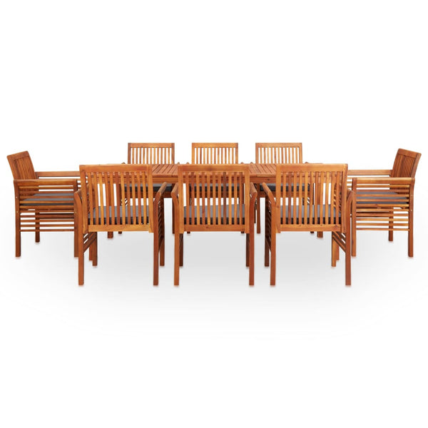9 Piece Outdoor Dining Set With Cushions Solid Wood Acacia Outdoor Dining Sets