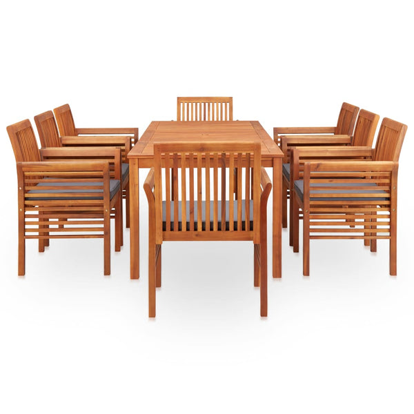 9 Piece Outdoor Dining Set With Cushions Solid Wood Acacia Outdoor Dining Sets
