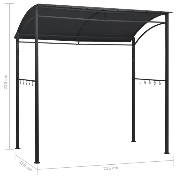 Bbq Gazebo 215X150x220 Cm Anthracite Steel Gazebos & Pergolas