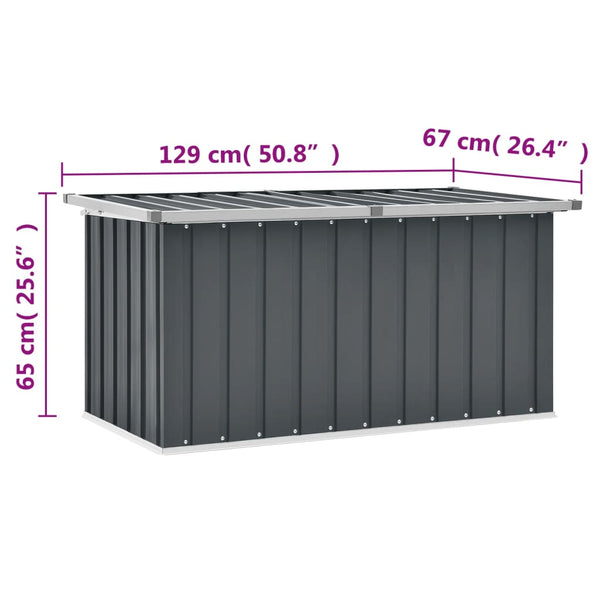 Garden Storage Box Grey 129X67x65 Cm