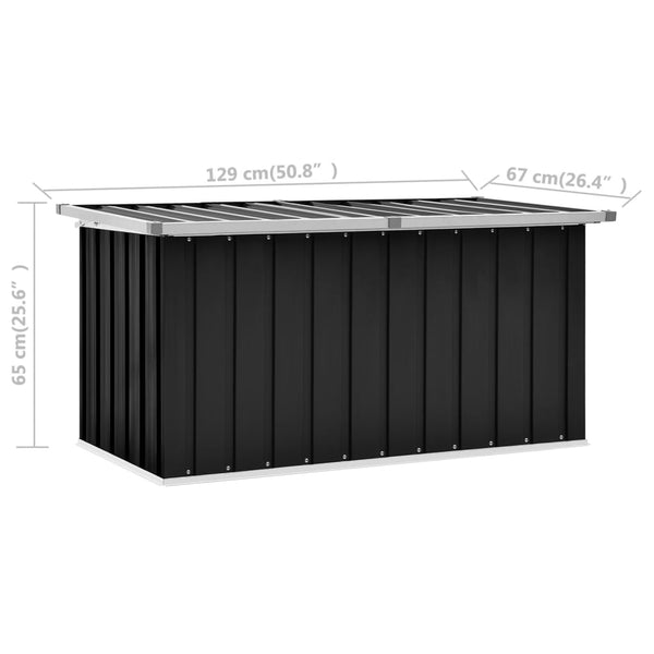 Storage Deck Boxes Garden Storage Box Anthracite 129X67x65 Cm