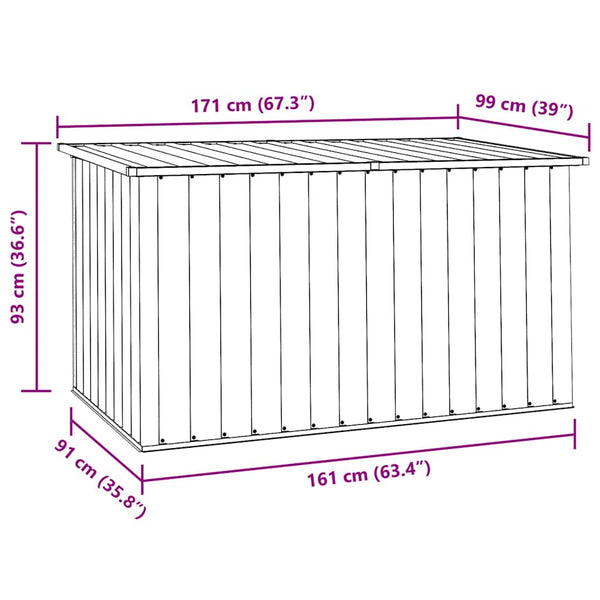 Vidaxl Garden Storage Box Anthracite 171X99x93 Cm Storage Deck Boxes