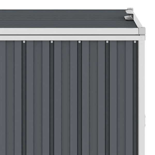 Vidaxl Quadruple Garbage Bin Shed Grey 286X81x121 Cm Steel Sheds Summerhouses Carports