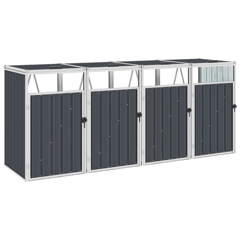 Quadruple Garbage Bin Shed 286X81x121 Cm Steel Sheds Summerhouses Carports
