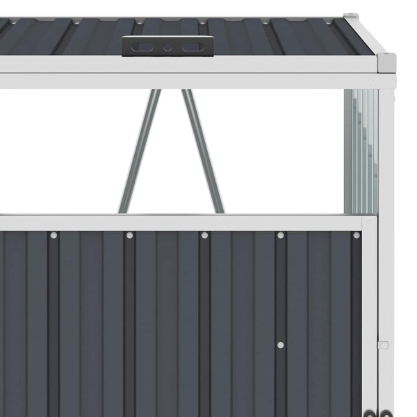 Vidaxl Quadruple Garbage Bin Shed Anthracite 286X81x121 Cm Steel Rubbish Bins