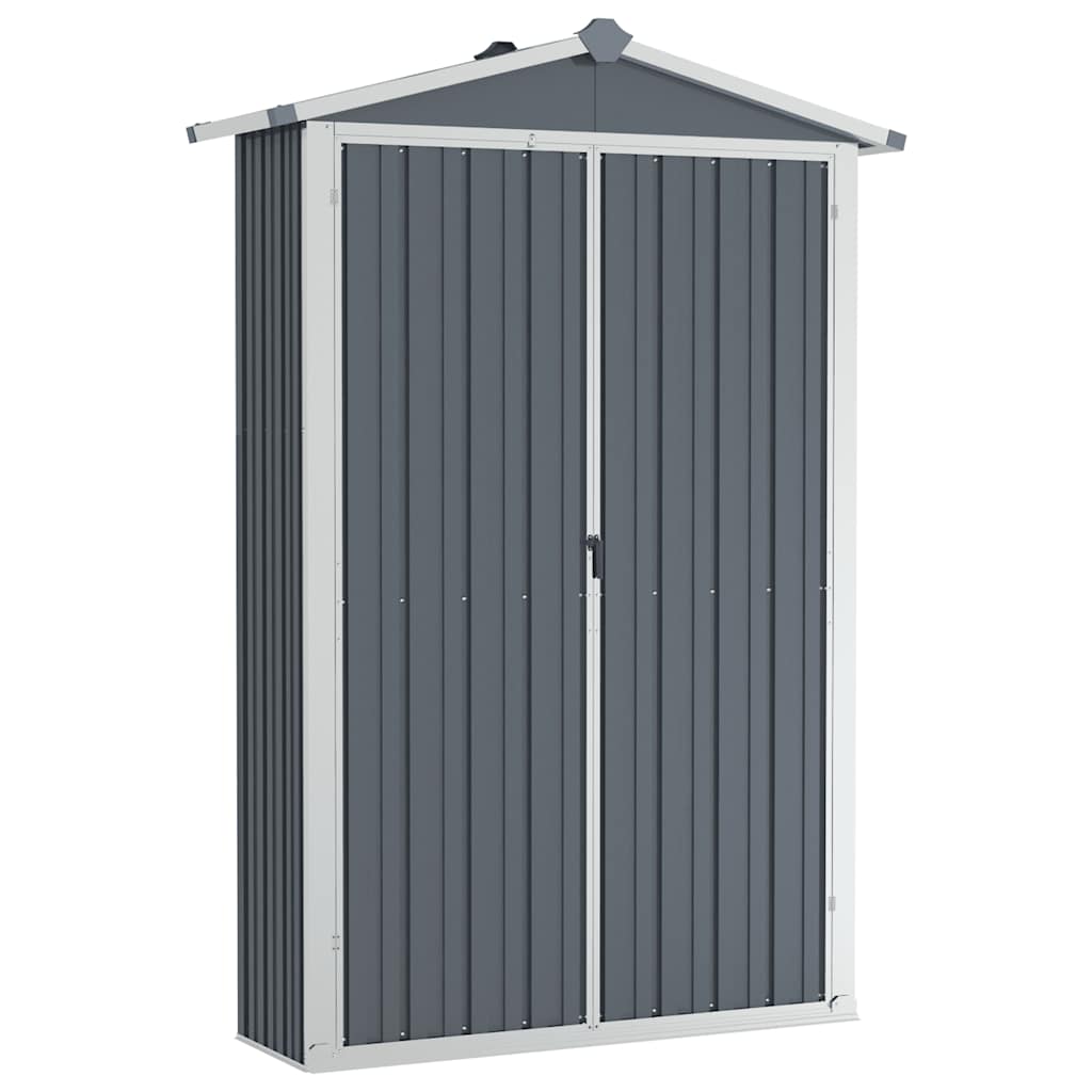 Vidaxl Garden Shed Grey 116X45x175 Cm Galvanised Steel Sheds Summerhouses Carports