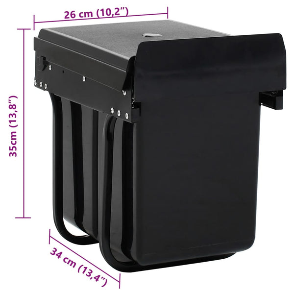 Kitchen Cupboard Pull Out Dustbin Soft Close 20 L Rubbish Bins