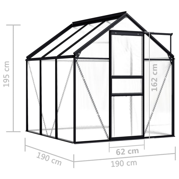 Vidaxl Greenhouse Anthracite Aluminium 3.61 M Greenhouses