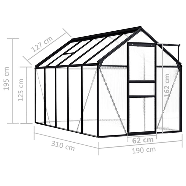 Greenhouse Anthracite Aluminium 5.89 M