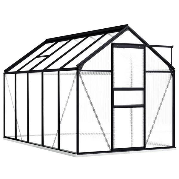 Greenhouse With Base Frame Anthracite Aluminium 5.89 M Greenhouses