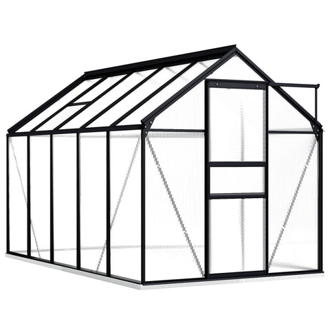 Greenhouse With Base Frame Anthracite Aluminium 5.89 M