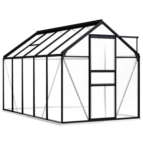 Greenhouse With Base Frame Anthracite Aluminium 5.89 M Greenhouses