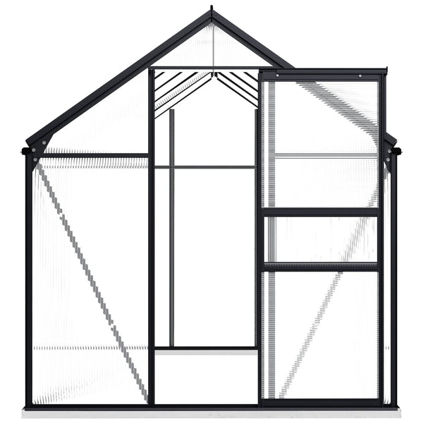 Greenhouse With Base Frame Anthracite Aluminium 5.89 M Greenhouses