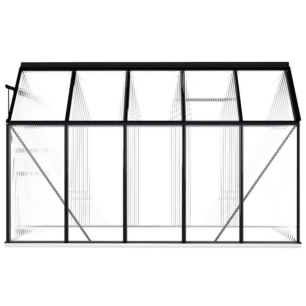 Greenhouse With Base Frame Anthracite Aluminium 5.89 M Greenhouses