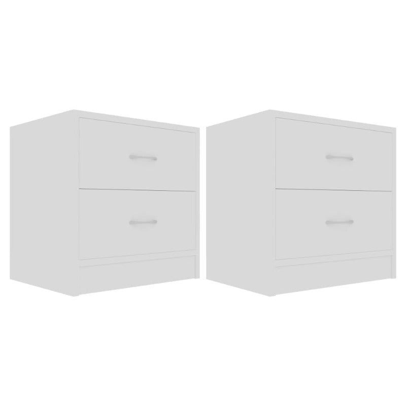 Vidaxl Bedside Cabinets 2 Pcs White 40X30x40 Cm Engineered Wood Bedside Tables