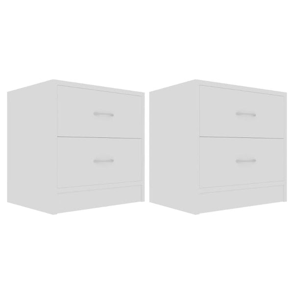 Vidaxl Bedside Cabinets 2 Pcs White 40X30x40 Cm Engineered Wood Bedside Tables