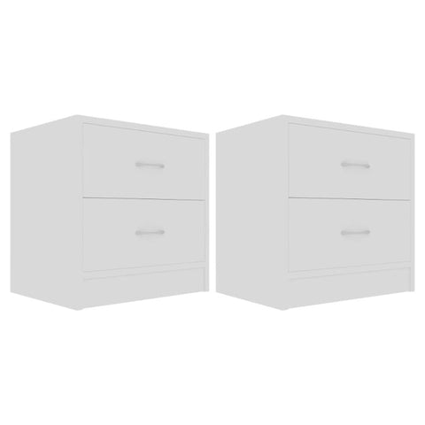 Vidaxl Bedside Cabinets 2 Pcs White 40X30x40 Cm Engineered Wood Bedside Tables