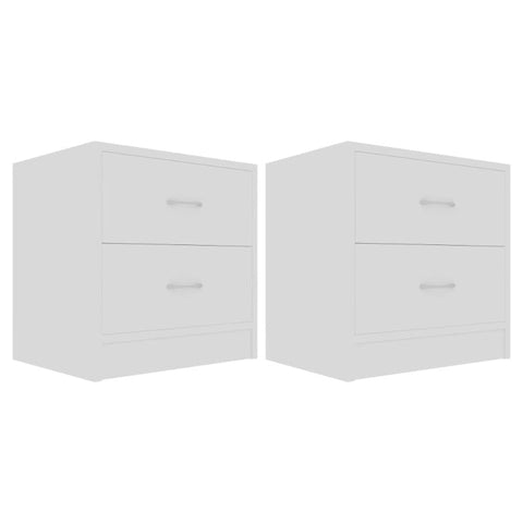 Bedside Cabinets 2 Pcs White 40X30x40 Cm Engineered Wood