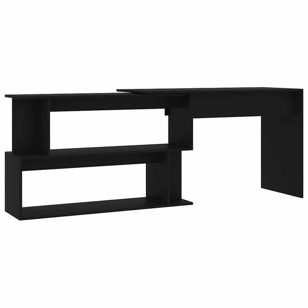 Vidaxl Corner Desk Black 200X50x76 Cm Engineered Wood Home Office Desks