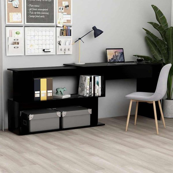 Vidaxl Corner Desk Black 200X50x76 Cm Engineered Wood Home Office Desks